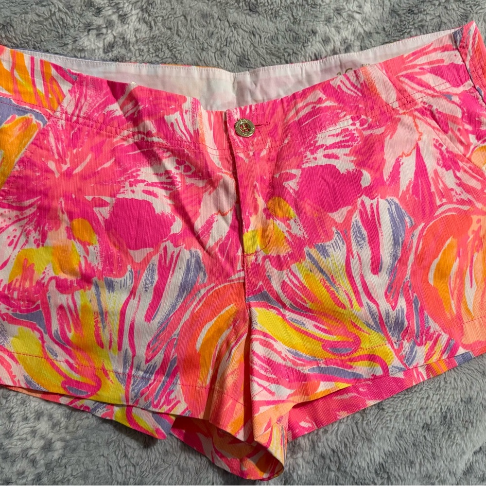 Lilly Pulitzer Vibrant Pink Floral Print Bermuda Shorts